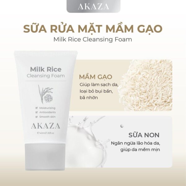 Sữa Rửa Mặt Mầm Gạo - Milk Rice Cleansing Foam (40ml) - Image 2